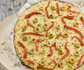 Piza com base de couve-flor