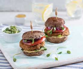 Wegański burger bezglutenowy z portobello