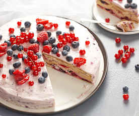 Gâteau de crêpes aux fruits rouges