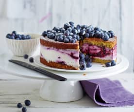 Quark-Sahne-Blaubeer-Torte