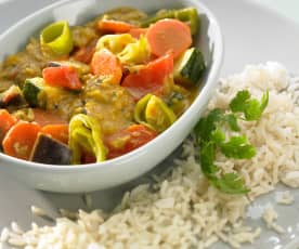 Curry warzywne z ryżem