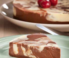 Unbaked marbled cheesecake