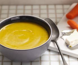 Soupe de courgette et carotte au kiri