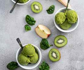 Sorbet jabłko-kiwi-szpinak