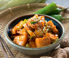 Stir Fried Pork Belly Slices with Kimchi