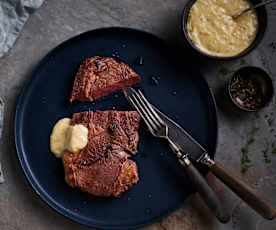 Solomillo de ternera poco hecho con salsa bearnesa (Al vacío)