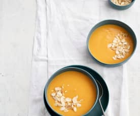 Sopa fria de pêssego e cenoura