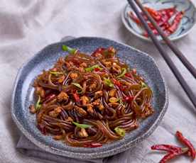 Ma yi shang shu (sweet potato noodles with pork)