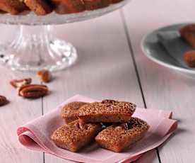 Financieros de chocolate con leche y nueces pacanas