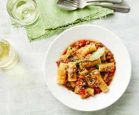Paprika-Zucchini-Pasta