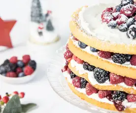 Layer cake navideño de frutos del bosque