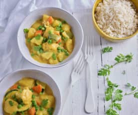 Curry indio de verduras