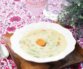Sopa de feijão-verde com farinheira