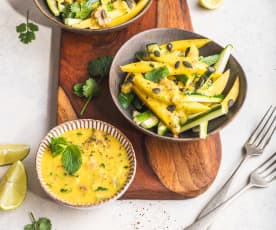 Ensalada de calabacín y mango