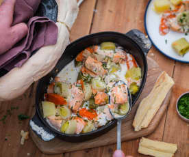 Cocotte de saumon aux petits légumes