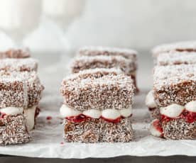 Sugar-free layered lamingtons