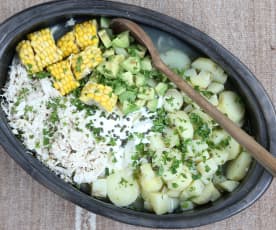 Soupe de poulet et de pommes de terre (ajiaco)