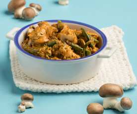 Hendlgulasch mit Pilzen