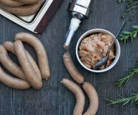 Chicken and caramelised onion sausages