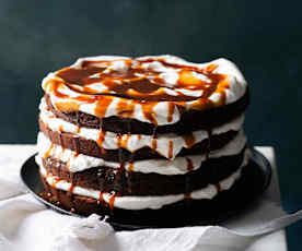 Salted Caramel and Chocolate Brownie Cake