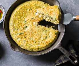Tortilla de bacalao y verduras
