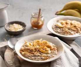 Avena con plátano y miel