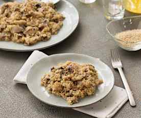 Risotto de quinoa con setas y champiñones