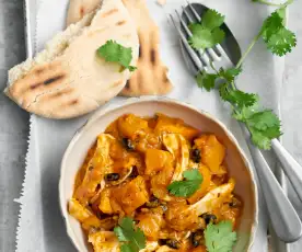 Curry di zucca con pollo