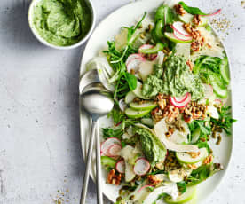 Crunchy salad with green goddess dressing (Diabetes,Thermomix® Cutter, TM6)