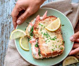 Croque-monsieur au saumon