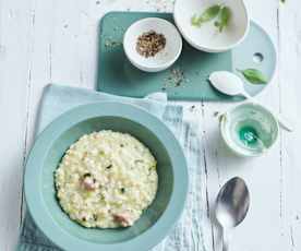 Risotto zucchine e pancetta