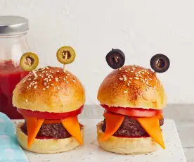 Monster-burgers au cheddar