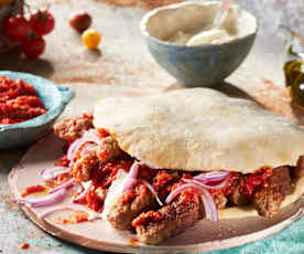Cevapi (Salchichas de carne en pan de kebab) - Croacia