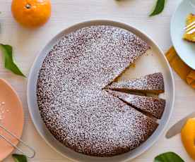 Cake met polenta, mandarijn en amandelen