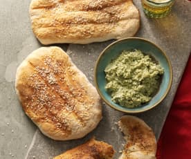 Persian Flatbread with Herbs and Walnut Dip