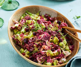 Radicchio-Salat mit Kiwi und Cranberrys
