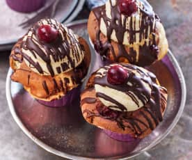 Vegane Donauwellen-Cupcakes