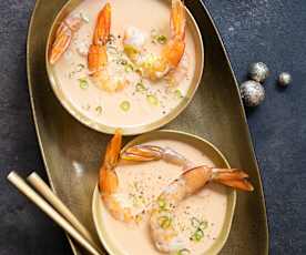 Bisque de gambas et fenouil