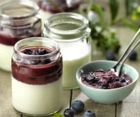 Homemade Yogurt with Blueberry and Apple Compote