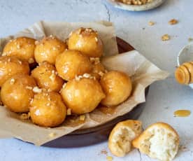 Loukoumades (Greek doughnuts with honey and walnuts)