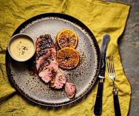 Entenbrust mit Orangen-Zabaglione