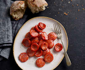 Chorizo anbraten
