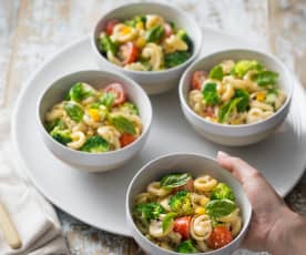 Vegie pasta salad with Parmesan dressing
