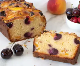 Cherry and peach loaf 