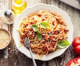 Spaghetti Arrabiata with Tuna