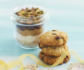 Preparato per biscotti di avena, pistacchi e mirtilli rossi