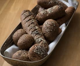 Sunflower and sesame seed bread rolls