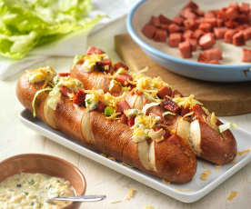 Leberkäse-Hotdogs