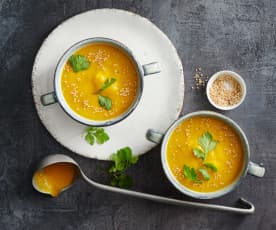 Zuppa di mango e carote