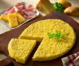 Frittata met gestoomde aardappelen